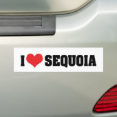 Ik hou van Sequoia Bumpersticker (Op auto)