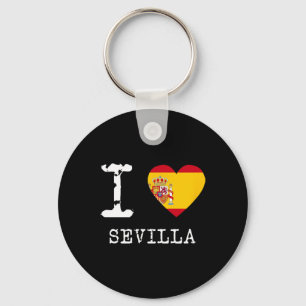 Ik hou van Sevilla Spanje Vlag  Sleutelhanger
