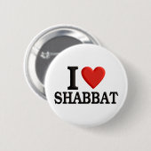 Ik hou van Shabbat Ronde Button 5,7 Cm (Voorkant /achterkant)