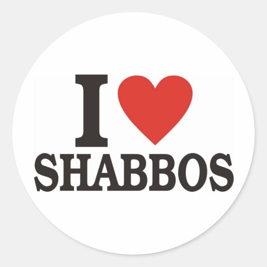 Ik hou van Shabbos Ronde Sticker (Voorkant)