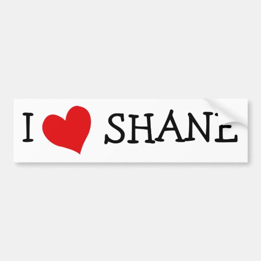 Ik hou van Shane Bumpersticker (Voorkant)