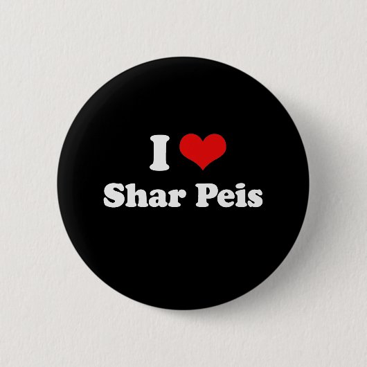 Ik hou van Shar Peis Ronde Button 5,7 Cm (Voorkant)