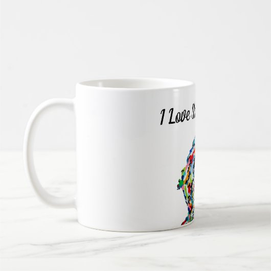 Ik hou van Sheepadoodles 11 oz. Mok (Links)
