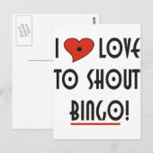 Ik hou van Shout BINGO Briefkaart (Voorkant / Achterkant)