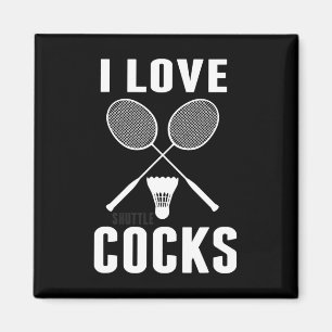 Ik hou van shuttles Funny Badminton Dad Magneet