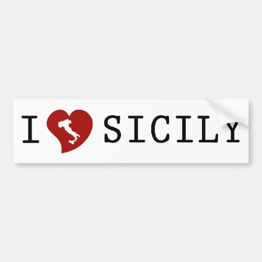 Ik hou van Sicilië bumpersticker (Voorkant)