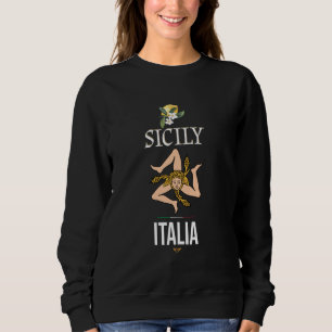 Ik hou van Sicilië, Sicilië Italië Illustratie Gra Trui