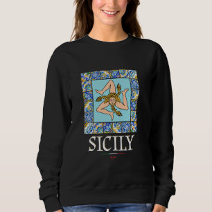 Ik hou van Sicilië, Sicilië Italië Illustratie Gra Trui