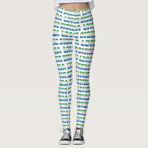 Ik hou van Sierra Leone vlag kleuren typografie pa Leggings