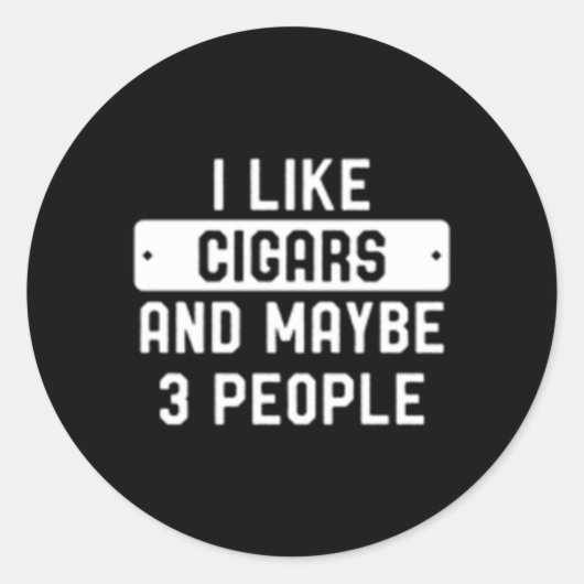 Ik hou van sigaren en misschien 3 mensen ronde sticker (Voorkant)