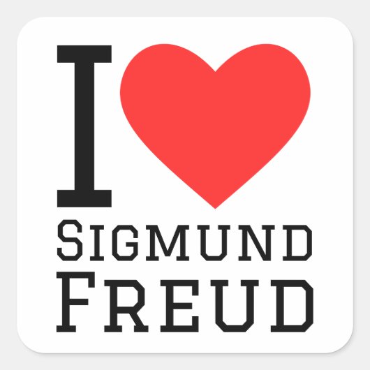 Ik hou van Sigmund freud Vierkante Sticker (Voorkant)