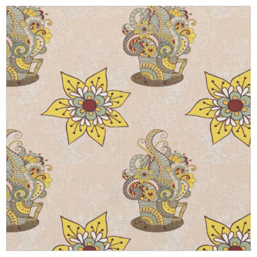 Ik hou van sjabloon in de koffiebroidery stof (Close Up)