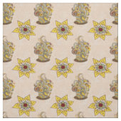 Ik hou van sjabloon in de koffiebroidery stof (Swatch)