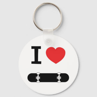 Ik hou van skateboarden sleutelhanger