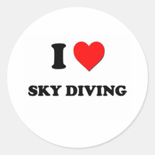 Ik hou van Sky Diving Ronde Sticker