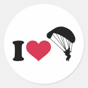 Ik hou van Sky diving Ronde Sticker