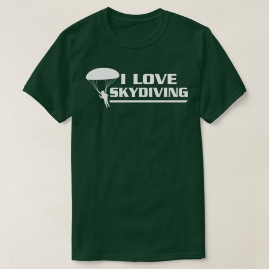 Ik hou van Skydiving Skydiver T-shirt (Design voorkant)