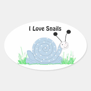 Ik hou van slakken ovale sticker
