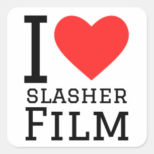 Ik hou van slasher film vierkante sticker