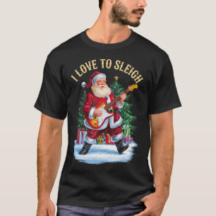 Ik Hou Van Sleigh Kerstman Die Rock Elektrische Gi T-shirt