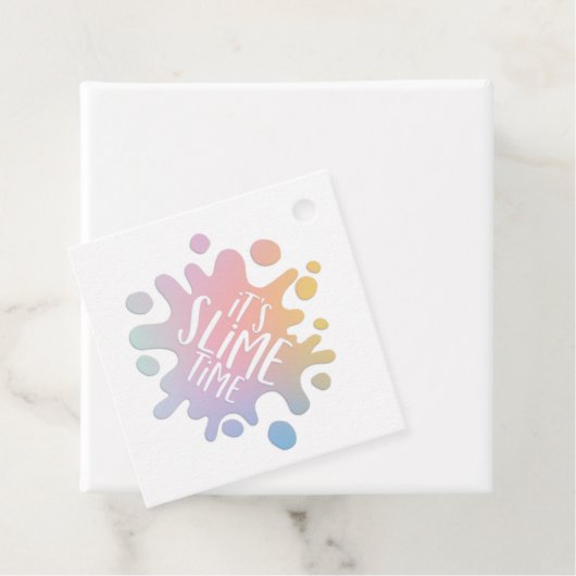 Ik hou van slijm regenboog klei blob bedankjes labels (In situ)