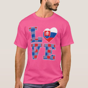 Ik hou van Slowakije Trots om Slowaaks Slowakije V T-shirt