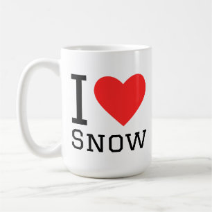 Ik hou van sneeuw vierkante sticker koffiemok