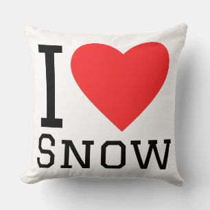 Ik hou van sneeuw vierkante sticker kussen