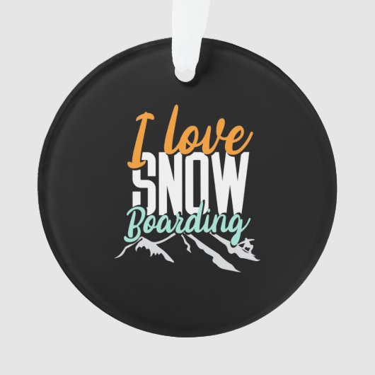 Ik hou van sneeuwboarding ornament (voorkant)