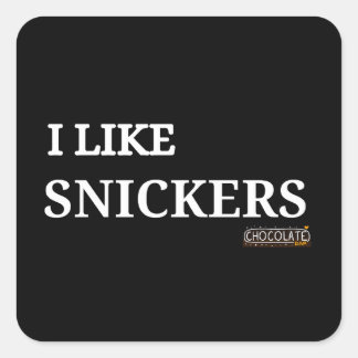 Ik hou van snickers vierkante sticker