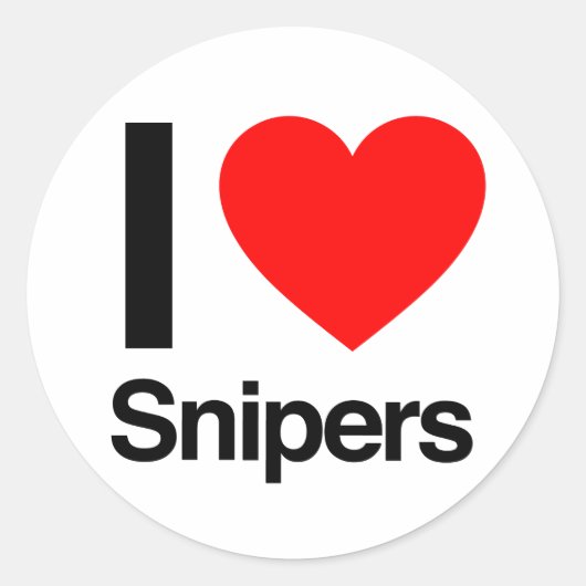 ik hou van snipers ronde sticker (Voorkant)