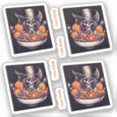 Ik hou van Snoep grijnzende schedel met snoep Sticker (Voorkant)