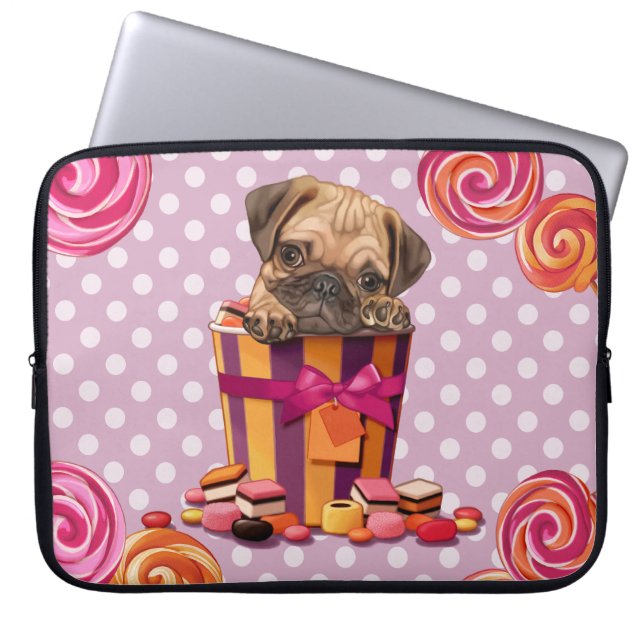 Ik hou van snoep laptop sleeve (Voorkant)