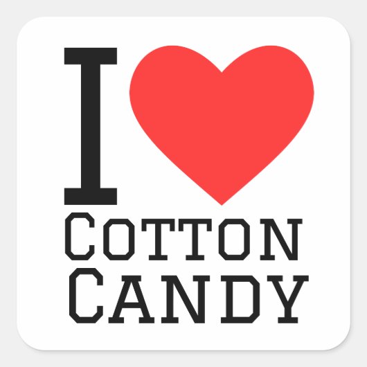 Ik hou van snoep vierkante sticker (Voorkant)