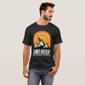 Ik hou van snowboarden en bier en misschien 3 mens t-shirt (Voorkant volledig)