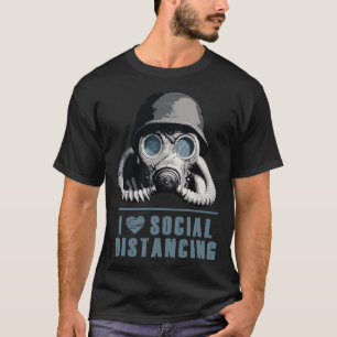 Ik hou van sociale afstand houden t-shirt