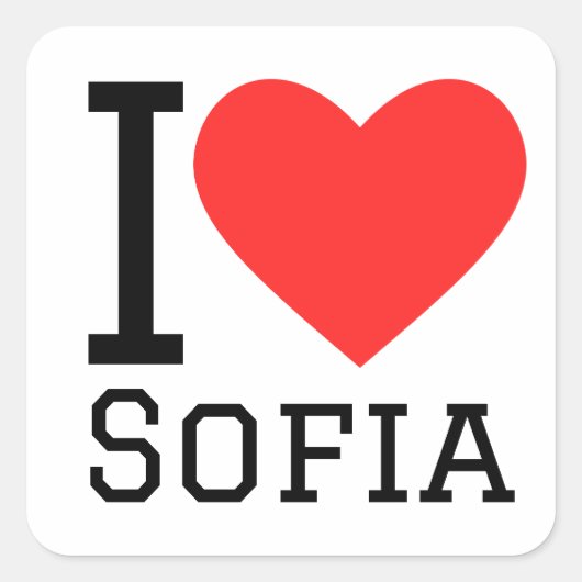 Ik hou van Sofia Vierkante Sticker (Voorkant)