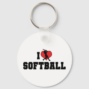 Ik Hou Van Softbal Sleutelhanger