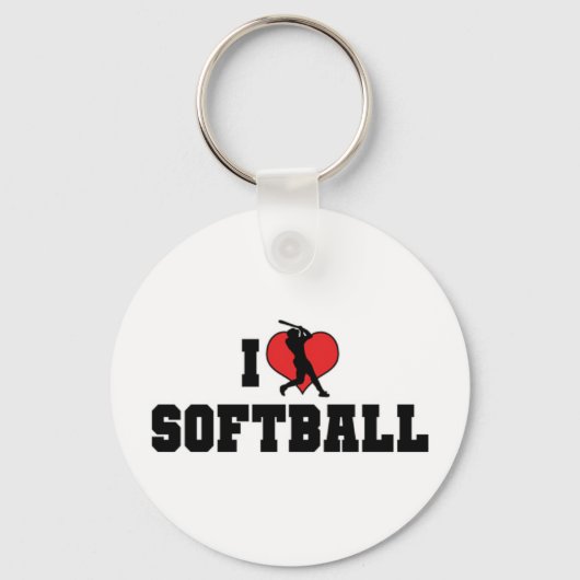 Ik Hou Van Softbal Sleutelhanger (Voorkant)