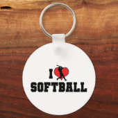 Ik Hou Van Softbal Sleutelhanger (Voorkant)
