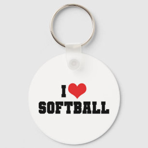 Ik Hou Van Softbal Sleutelhanger