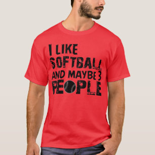 Ik hou van Softball en misschien 3 mensen grappige T-shirt