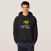 Ik hou van Softball Hoodie (Voorkant volledig)