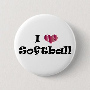 Ik hou van Softball Ronde Button 5,7 Cm