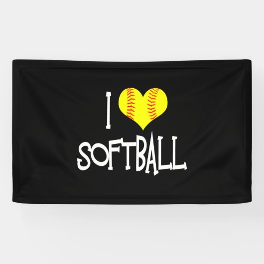 Ik hou van Softball Spandoek (Horizontaal)