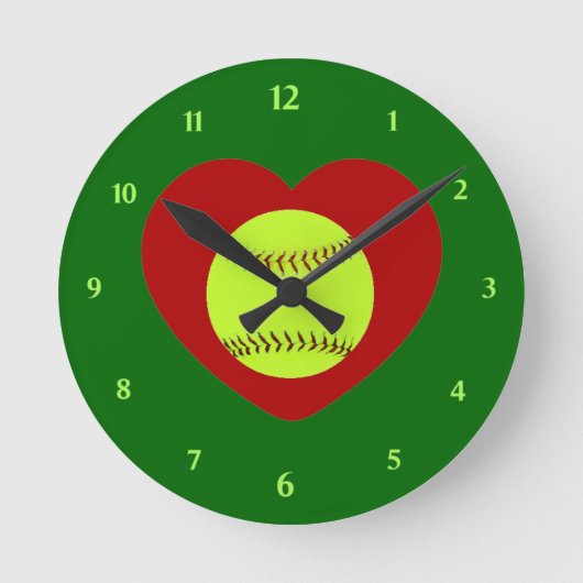 Ik hou van Softball Wall klok (Voorkant)
