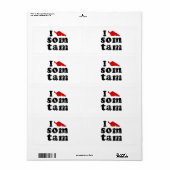 Ik hou van Som Tam ❤ Thai Isan Lao Etiket (Full Sheet)