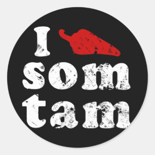 Ik hou van Som ❤ Thai Isaan Laos Ronde Sticker