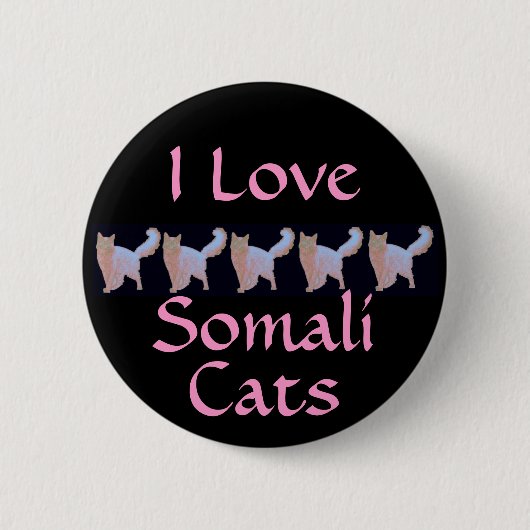 Ik hou van Somalische katten Ronde Button 5,7 Cm (Voorkant)