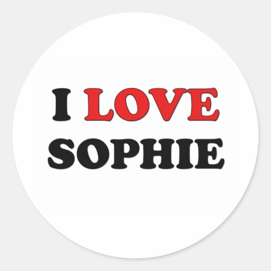 Ik hou van Sophie Ronde Sticker (Voorkant)